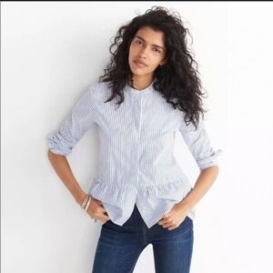 Madewell Lakeside striped peplum shirt xxs